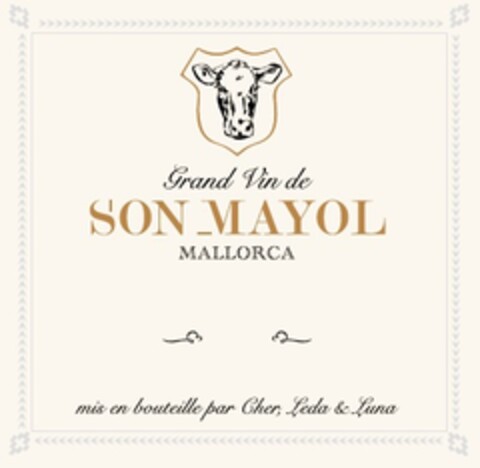 Grand Vin de SON MAYOL MALLORCA mis en bouteille par Cher, Leda & Luna Logo (EUIPO, 01/26/2016)