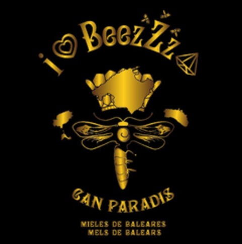 I BEEZZZ CAN PARADIS MIELES DE BALEARES MELS DE BALEARS Logo (EUIPO, 11.01.2024)