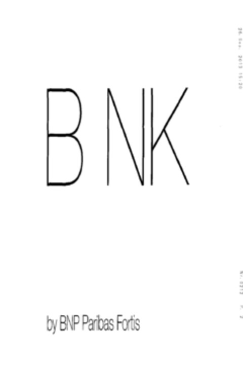 B NK

by BNP Paribas Fortis Logo (EUIPO, 09/25/2013)