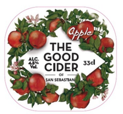 THE GOOD CIDER OF SAN SEBASTIAN APPLE Logo (EUIPO, 06.07.2015)