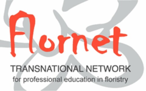 FLORNET TRANSNATIONAL NETWORK FOR PROFESSIONAL EDUCATION IN FLORISTRY Logo (EUIPO, 05.07.2022)