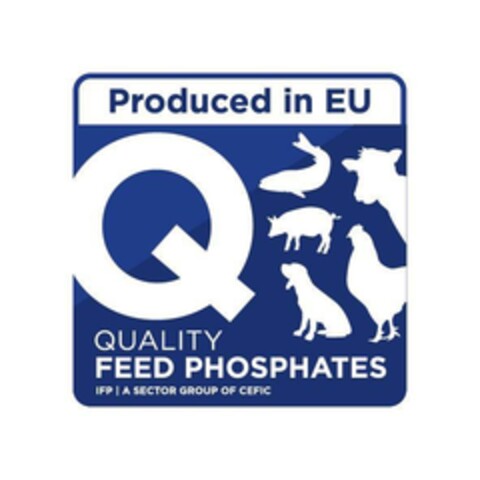 PRODUCED IN EU Q QUALITY FEED PHOSPHATES IFP A SECTOR GROUP OF CEFIC Logo (EUIPO, 31.05.2024)