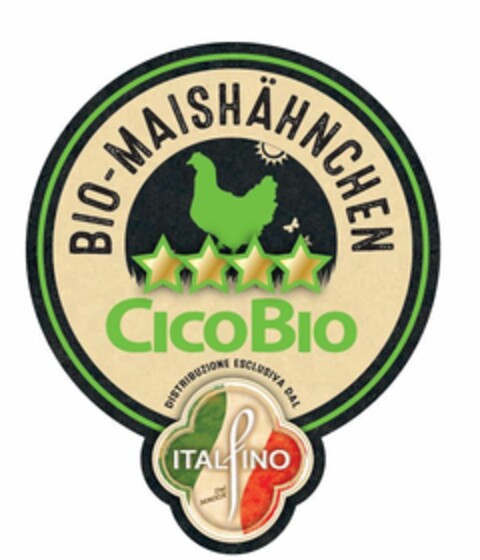 CicoBio BIO-MAISHÄHNCHEN DISTRIBUZIONE ESCLUSIVA DAL ITALFINO Dal MMXIX Logo (EUIPO, 11/02/2021)