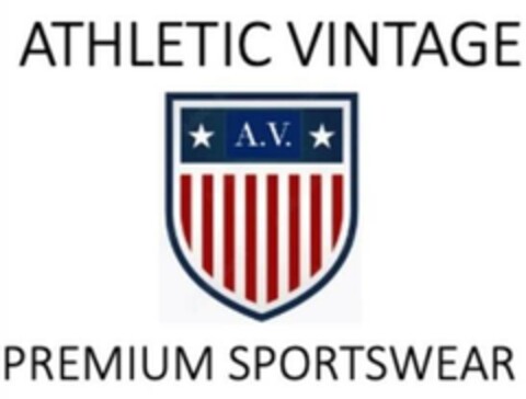 ATHLETIC VINTAGE  A.V .  PREMIUM SPORTSWEAR Logo (EUIPO, 12.03.2024)