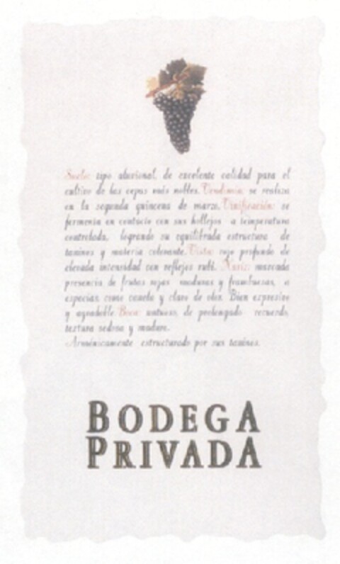 BODEGA PRIVADA Logo (EUIPO, 11/05/2003)