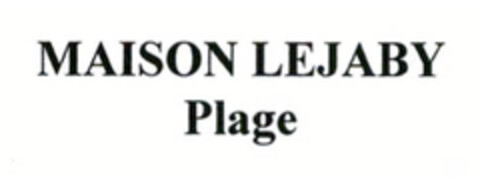 MAISON LEJABY Plage Logo (EUIPO, 10/11/2012)