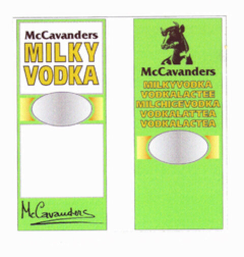 McCavanders MILKY VODKA Logo (EUIPO, 09.01.1997)