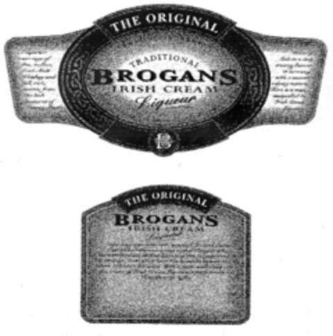 THE ORIGINAL TRADITIONAL BROGANS IRISH CREAM Liqueur Logo (EUIPO, 27.03.1998)