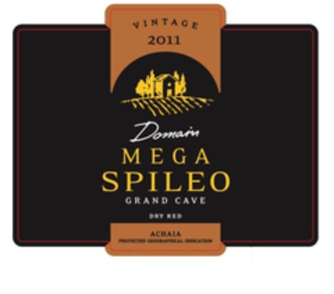 VINTAGE 2011 DOMAIN MEGA SPILEO GRAND CAVE DRY RED ACHAIA PROTECTED GEOGRAPHICAL INDICATION Logo (EUIPO, 26.07.2017)