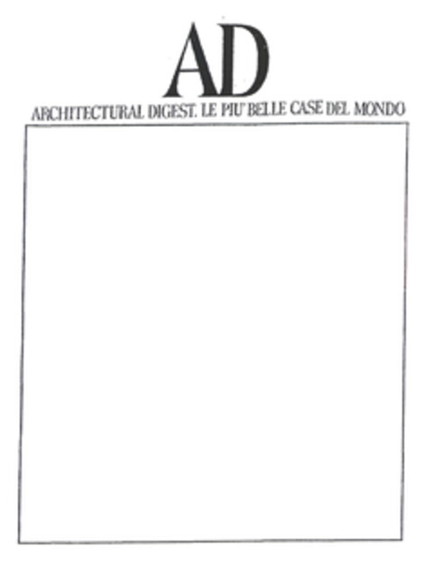 AD ARCHITECTURAL DIGEST. LE PIU' BELLE CASE DEL MONDO Logo (EUIPO, 27.05.2003)