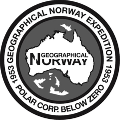 1953 GEOGRAPHICAL NORWAY EXPEDITION 1953 POLAR CORP. BELOW ZERO GEOGRAPHICAL NORWAY Logo (EUIPO, 12/18/2014)