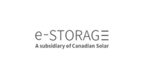 e - STORAGE A subsidiary of Canadian Solar Logo (EUIPO, 04/07/2023)