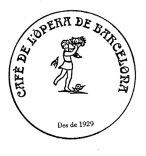 CAFÈ DE L'ÒPERA DE BARCELONA Des de 1929 Logo (EUIPO, 30.06.1997)