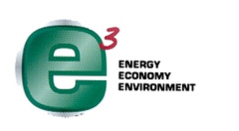 e3 ENERGY ECONOMY ENVIRONMENT Logo (EUIPO, 23.03.2007)