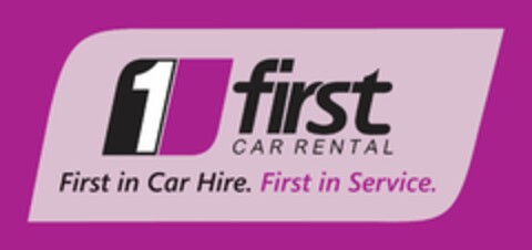 1 first CAR RENTAL First in Car Hire. First in Service. Logo (EUIPO, 10/05/2011)