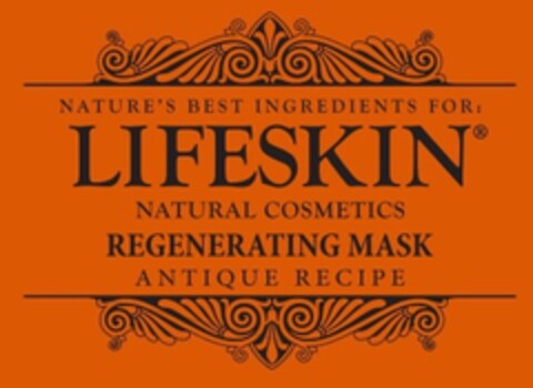 NATURE´S BEST INGREDIENTS FOR: LIFESKIN® NATURAL COSMETICS REGENERATING MASK ATIQUE RECIPE Logo (EUIPO, 05.09.2022)