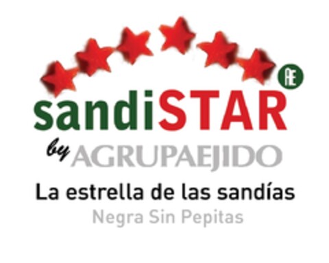 sandiSTAR by AGRUPAEJIDO 
La estrella de las Sandias Negra Sin Pepitas Logo (EUIPO, 11.12.2012)