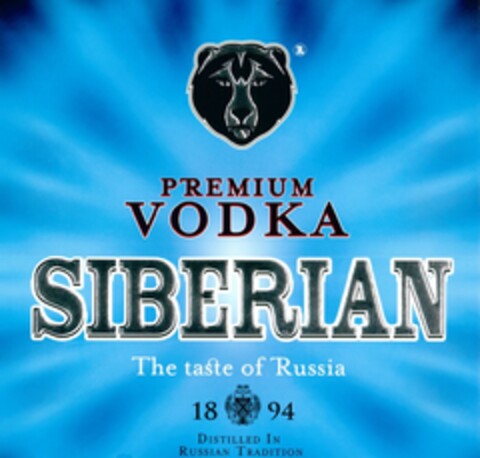 PREMIUM VODKA SIBERIAN The taste of Russia 1894 DISTILLED IN RUSSIAN TRADITION Logo (EUIPO, 15.10.2021)