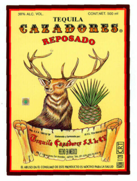 TEQUILA CAZADORES REPOSADO Logo (EUIPO, 14.11.1996)