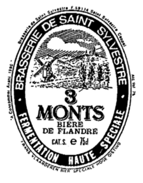 3 MONTS BIÈRE DE FLANDRE BRASSERIE DE SAINT SYLVESTRE Logo (EUIPO, 05/22/2002)