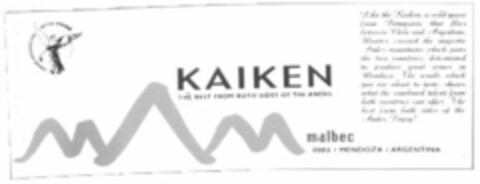 KAIKEN THE BEST FROM BOTH SIDES OF THE ANDES Logo (EUIPO, 01/26/2006)