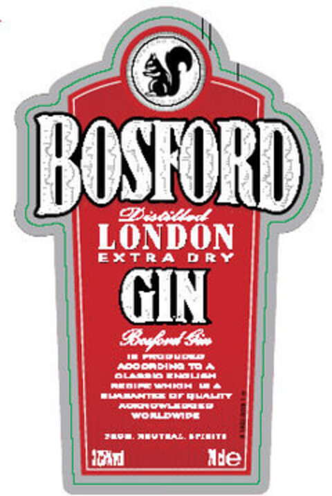 BOSFORD GIN Distilled LONDON EXTRA DRY Logo (EUIPO, 05.05.2006)