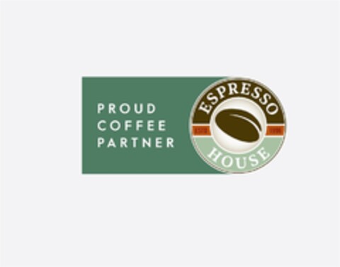 PROUD COFFEE PARTNER ESPRESSO HOUSE ESTD 1996 Logo (EUIPO, 02/16/2022)