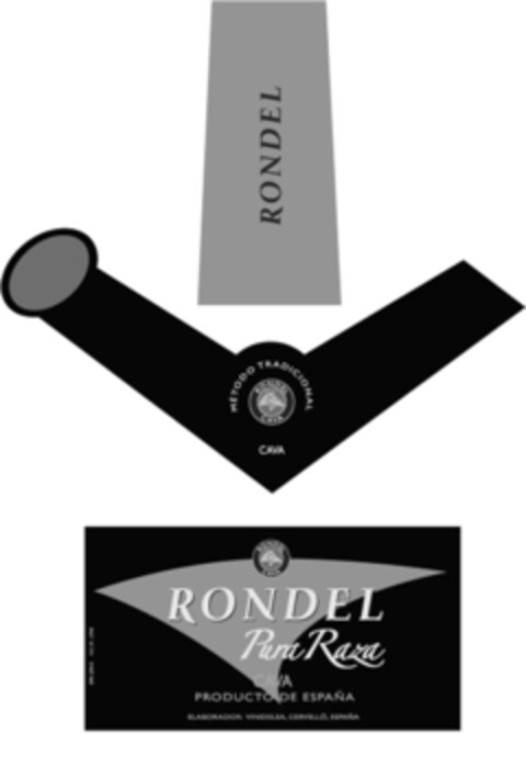 RONDEL Pura Raza CAVA PRODUCTO DE ESPAÑA Logo (EUIPO, 11/28/2005)