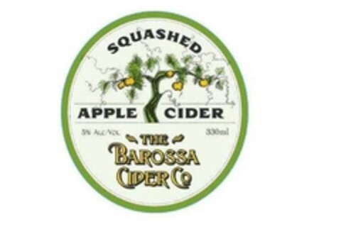 SQUASHED APPLE CIDER 5% ALC/VOL 330ml THE BAROSSA CIDER CO Logo (EUIPO, 07/22/2015)