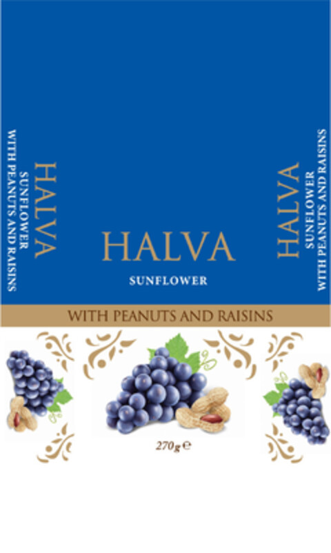 HALVA SUNFLOWER WITH PEANUTS AND RAISINS Logo (EUIPO, 23.04.2018)