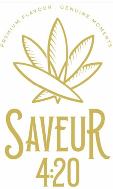 SAVEUR 4:20 PREMIUM FLAVOUR GENUINE MOMENTS Logo (EUIPO, 08/25/2021)