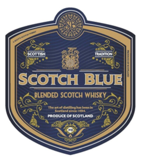 A SCOT'S SCOTCH WHISKY  SB SCOTTISH TRADITION SCOTCH BLUE BLENDED SCOTCH WHISKY The art of distilling has been in Scotland since 1494 . PRODUCE OF SCOTLAND FD Logo (EUIPO, 02.11.2022)