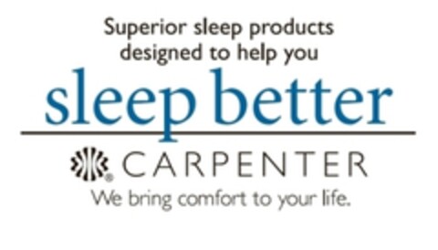 Superior sleep products designed to help you sleep better CARPENTER We bring comfort to your life. Logo (EUIPO, 16.06.2005)