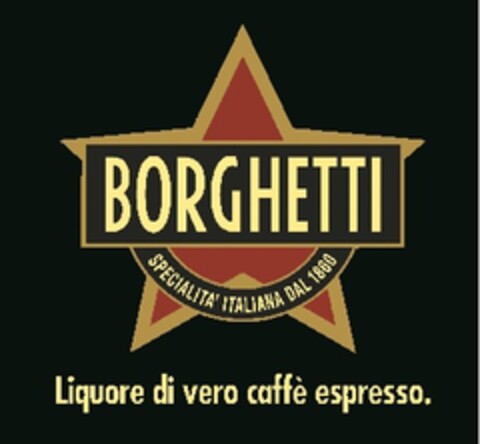 BORGHETTI SPECIALITA' ITALIANA DAL 1860 Liquore di vero caffé espresso. Logo (EUIPO, 02.04.2019)