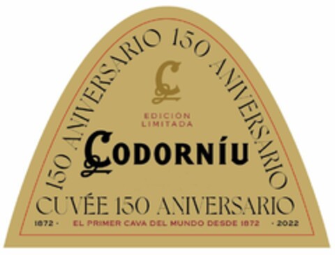 CUVÉE 150 ANIVERSARIO CODORNÍU Logo (EUIPO, 24.01.2022)