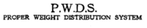 P.W.D.S. PROPER WEIGHT DISTRIBUTION SYSTEM Logo (EUIPO, 10.08.2000)