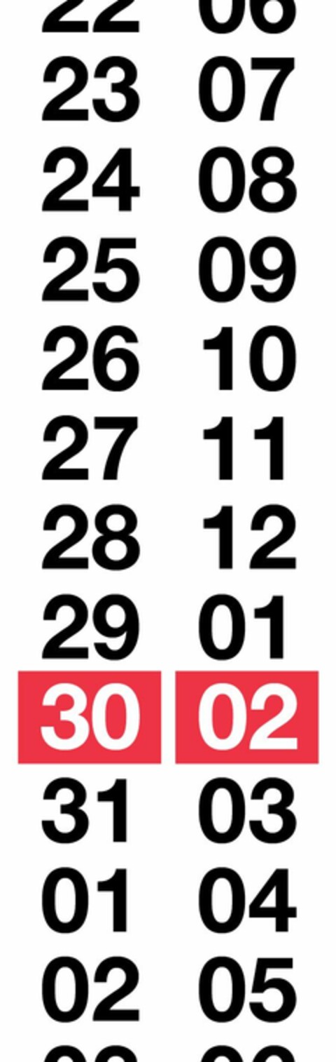 23 07 24 08 25 09 26 10 27 11 28 12 29 01 30 02 31 03 01 04 02 05 Logo (EUIPO, 04.08.2014)