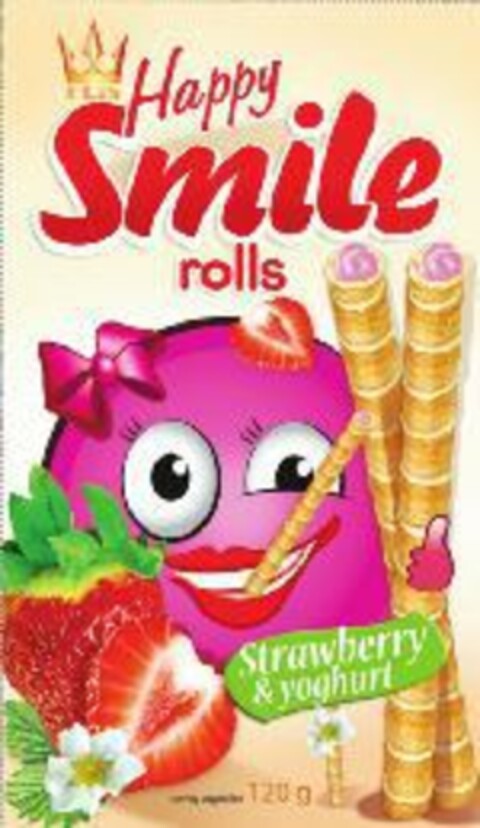 FLIS Happy Smile rolls Strawberry & yoghurt 120g" Logo (EUIPO, 10/13/2017)