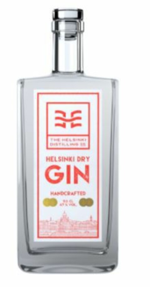 THE HELSINKI DISTILLING CO. HELSINKI DRY GIN HANDCRAFTED Logo (EUIPO, 05/03/2021)