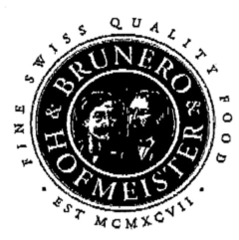 BRUNERO & HOFMEISTER FINE SWISS QUALITY FOOD · EST MCMXCVII · Logo (EUIPO, 22.12.2000)