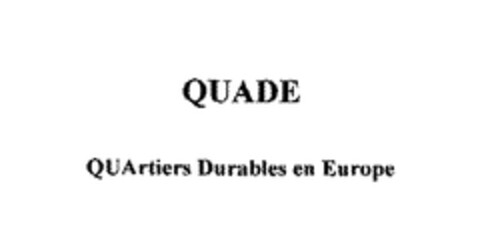 QUADE QUArtiers Durables en Europe Logo (EUIPO, 03/29/2007)