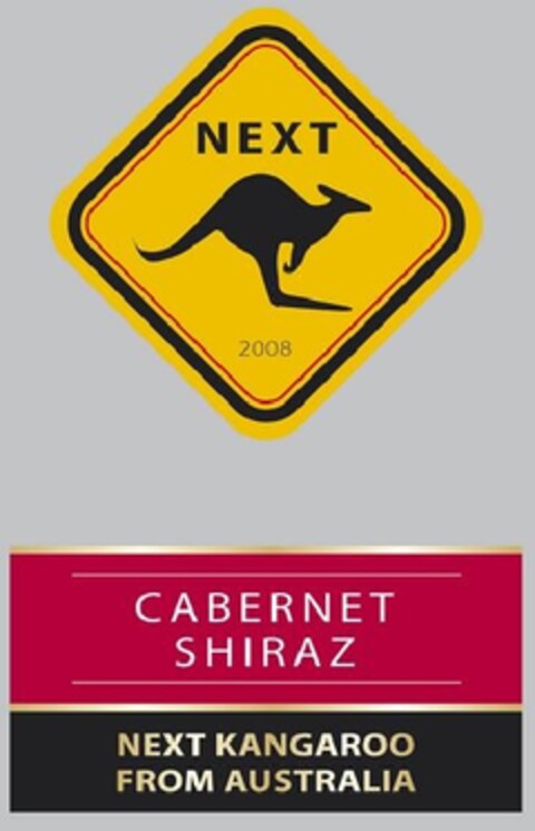 NEXT 2008 CABERNET SHIRAZ NEXT KANGAROO FROM AUSTRALIA Logo (EUIPO, 13.02.2009)