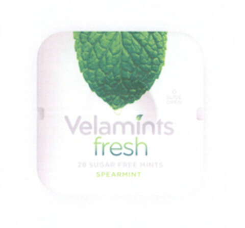 Velamints fresh 28 SUGAR FREE MINTS SPEARMINT Logo (EUIPO, 05.03.2014)