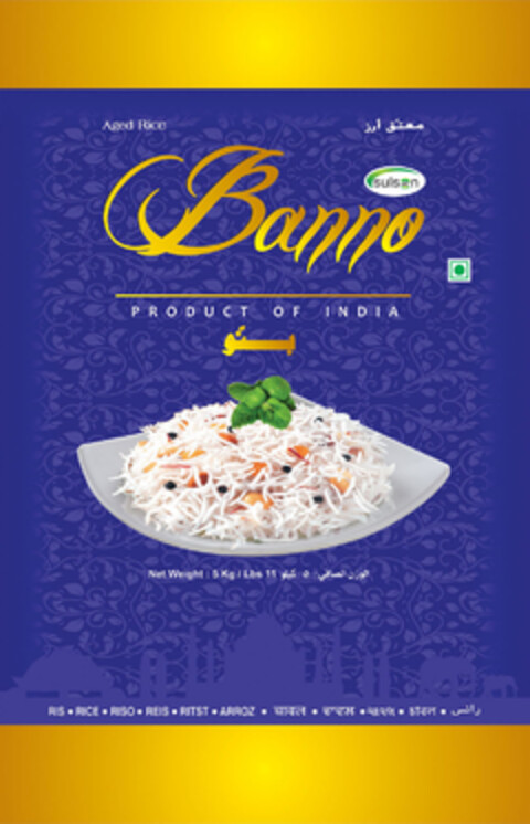 Sulson Banno Aged Rice Product of India Logo (EUIPO, 27.09.2017)