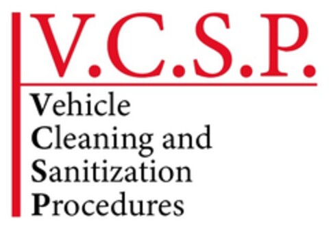 V.C.S.P. Vehicle Cleaning and Sanitization Procedures Logo (EUIPO, 23.04.2020)