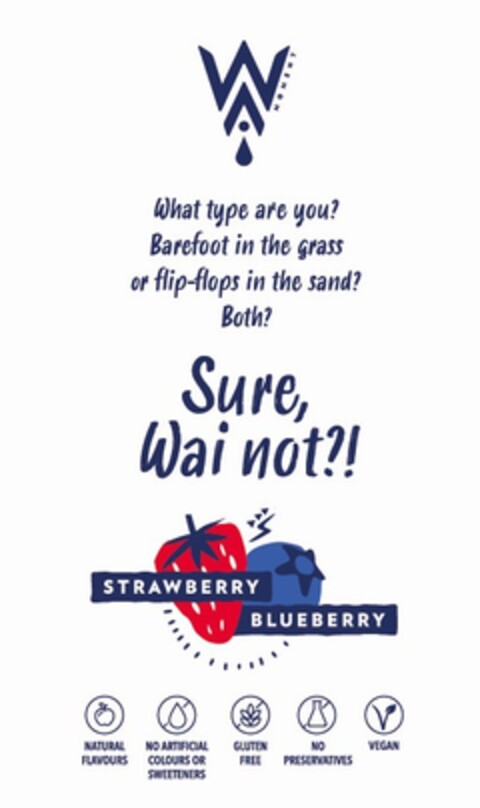 MOMENT What type are you? Barefoot in the grass or flip-flops in the sand? Both? Sure, Wai not?! STRAWBERRY BLUEBERRY Logo (EUIPO, 04/22/2021)