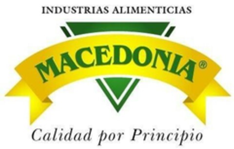 INDUSTRIAS ALIMENTICIAS MACEDONIA Calidad por Principio Logo (EUIPO, 05.06.2006)