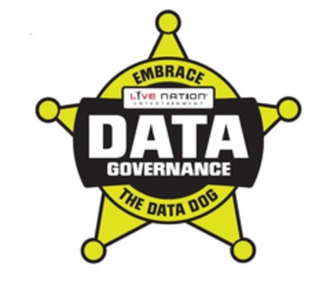 DATA GOVERNANCE EMBRACE LIVE NATION ENTERTAINMENT THE DATA DOG Logo (EUIPO, 20.01.2015)