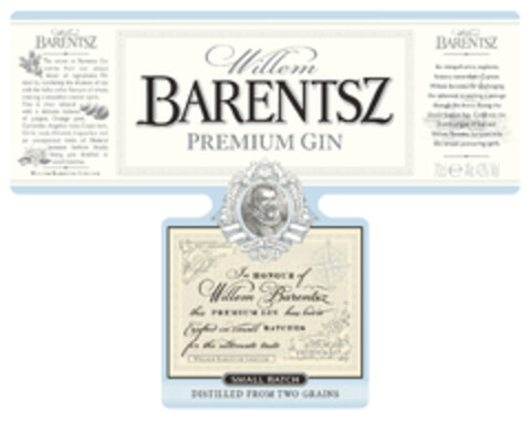 Willem BARENTSZ PREMIUM GIN Logo (EUIPO, 09.09.2015)