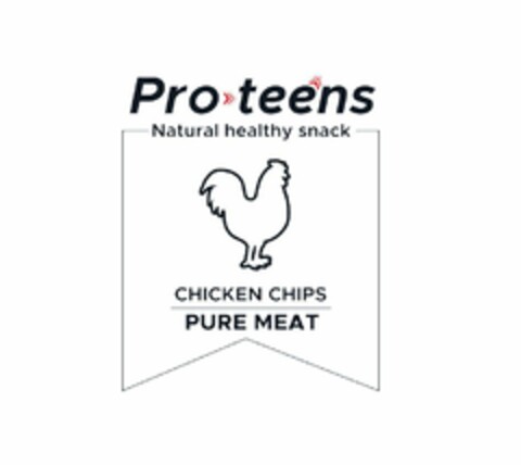 PRO TEENS NATURAL HEALTHY SNACK CHICKEN CHIPS PURE MEAT Logo (EUIPO, 29.04.2020)